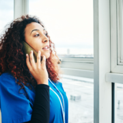a caller on the phone to an online psychic reader